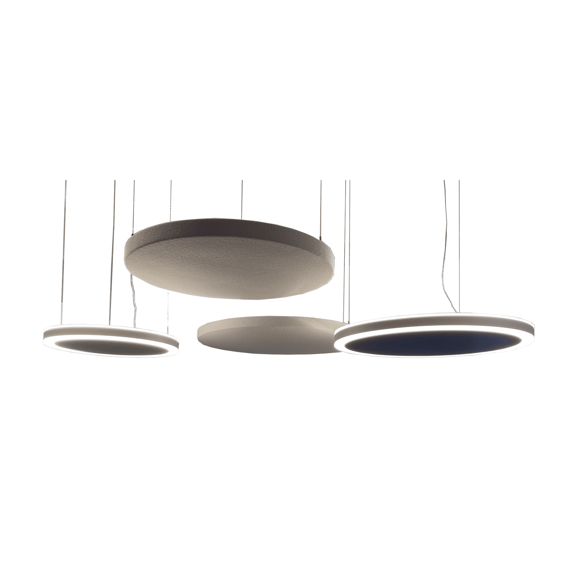 RELAX Light + RELAX Button 2 Akustik-Deckenleuchten und 2 Akustikpanele im Set