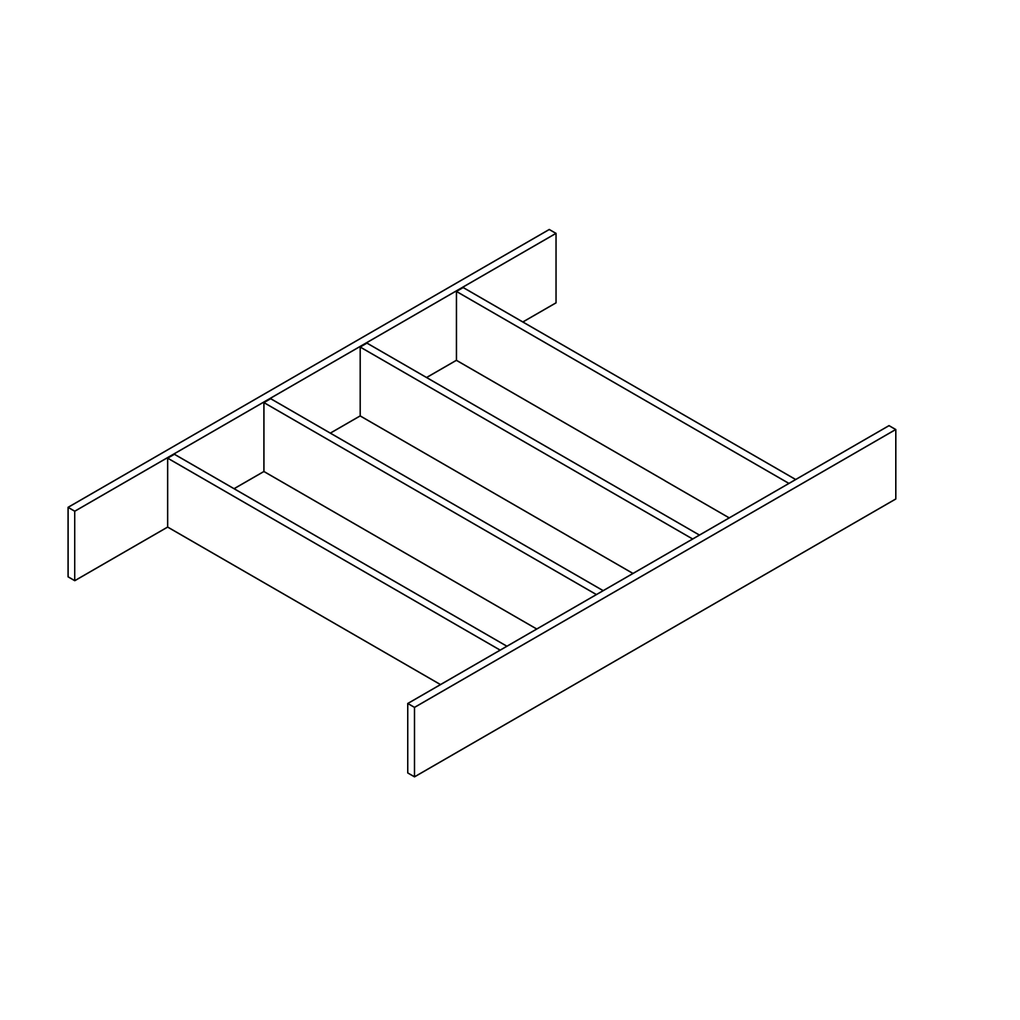 Besteckeinsatz für Systemtiefe 45 cm