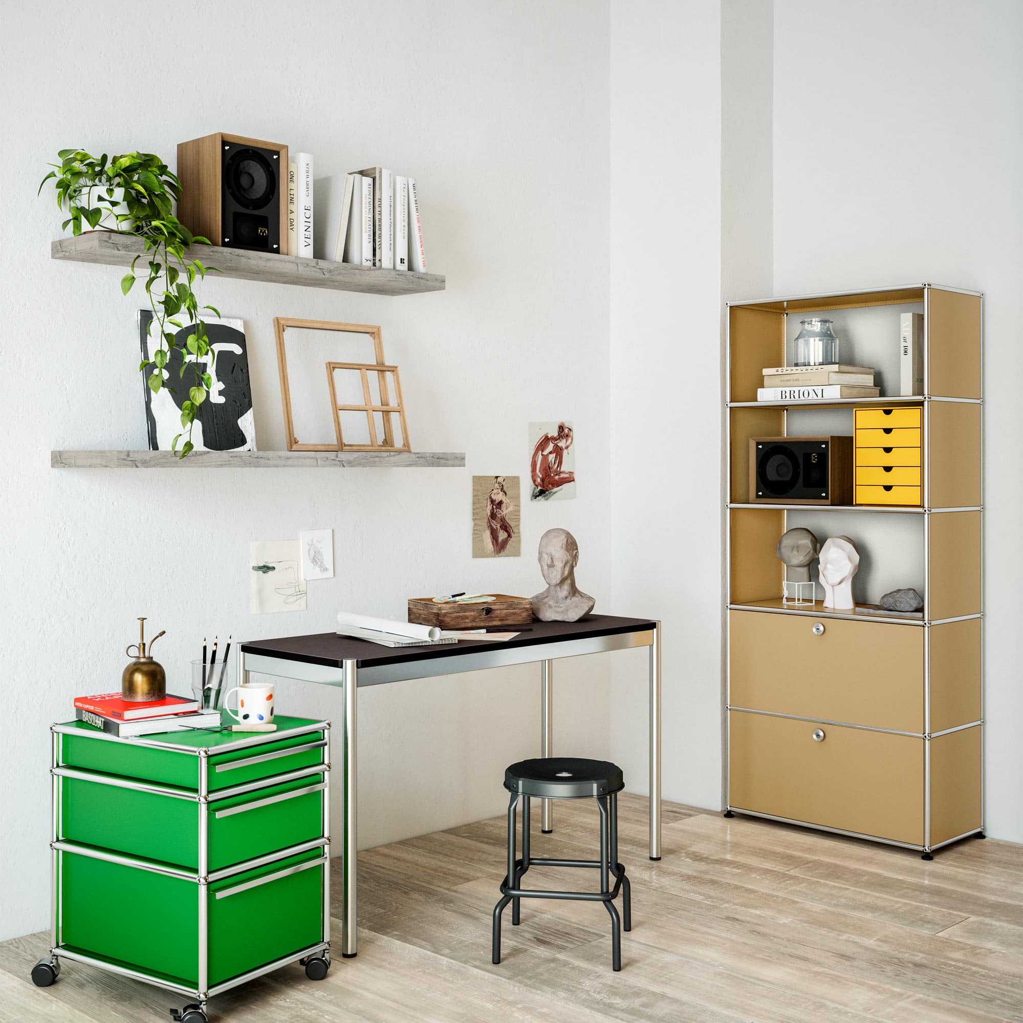 Haller Regal mit 2 Klapptüren