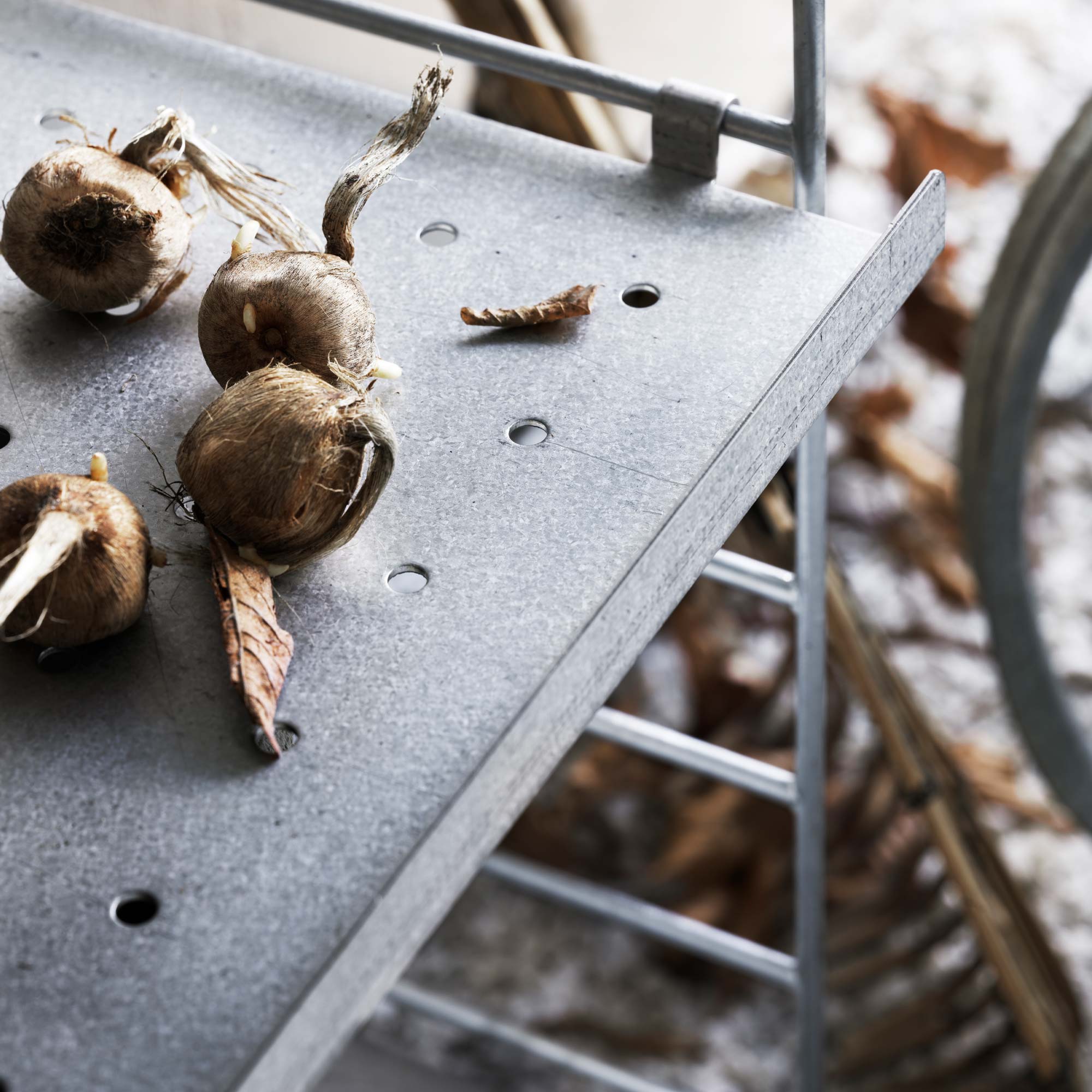 Regalboden aus Metall mit hoher Kante