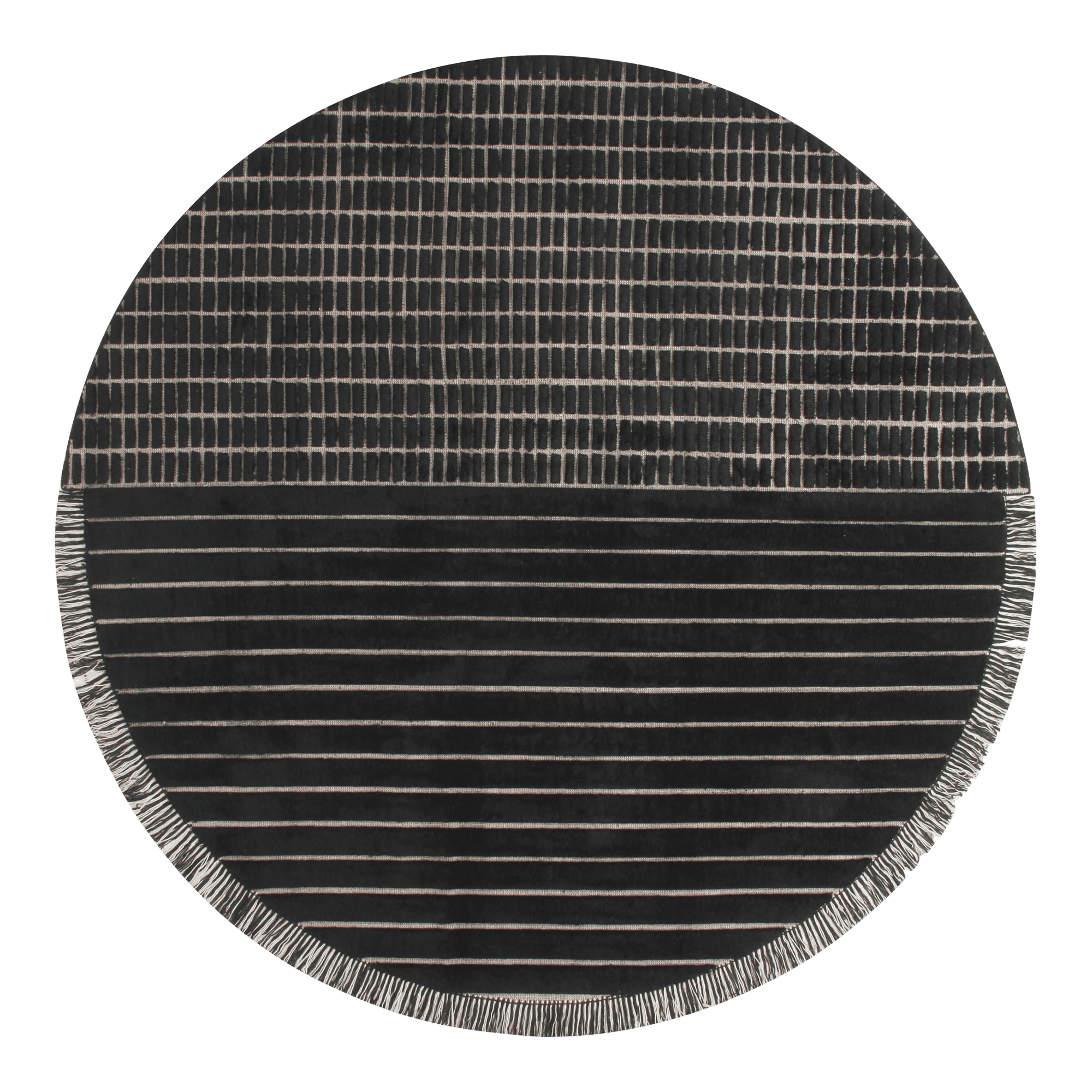 RD Grid Berber Teppich rund