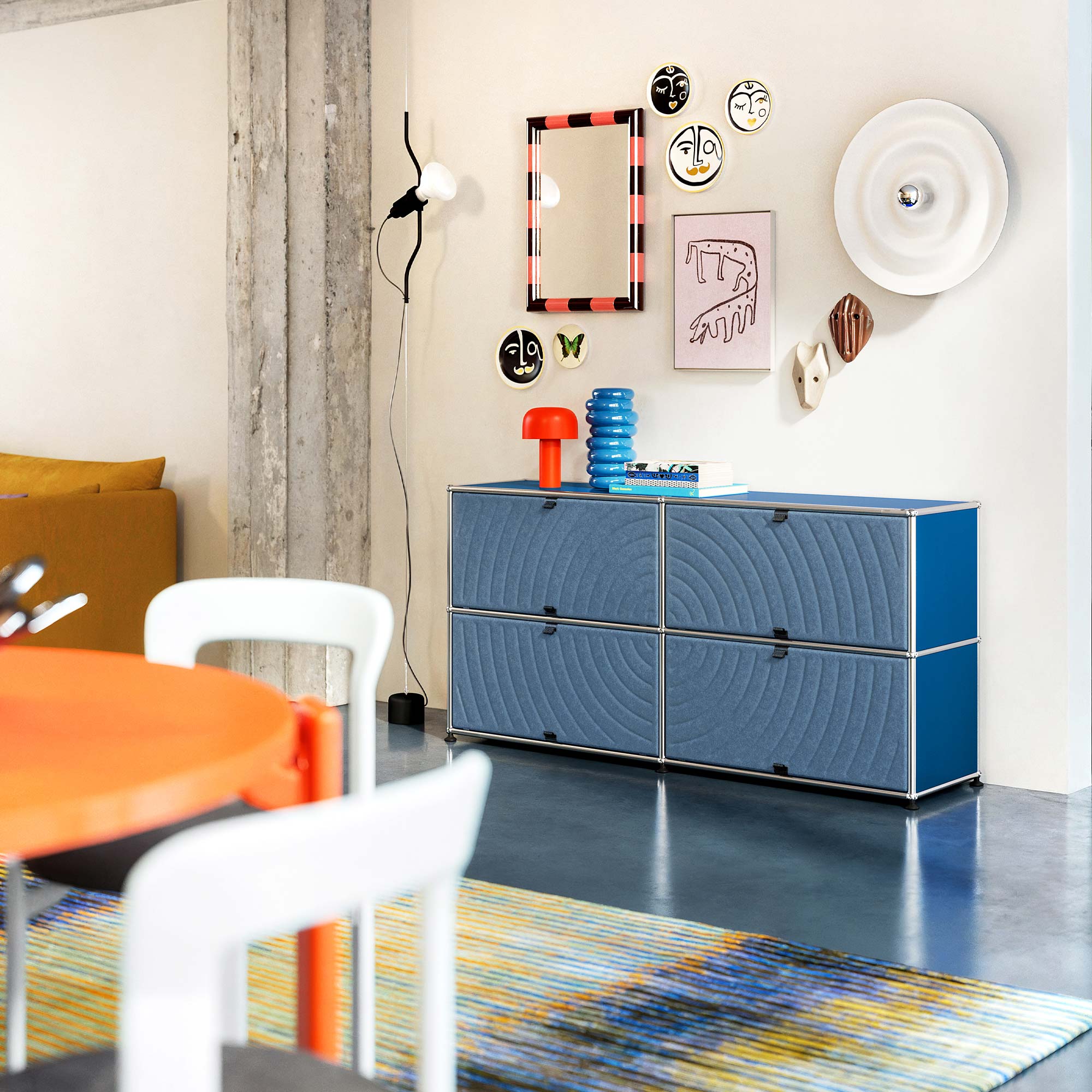 Haller Sideboard mit vier Soft Panels rund