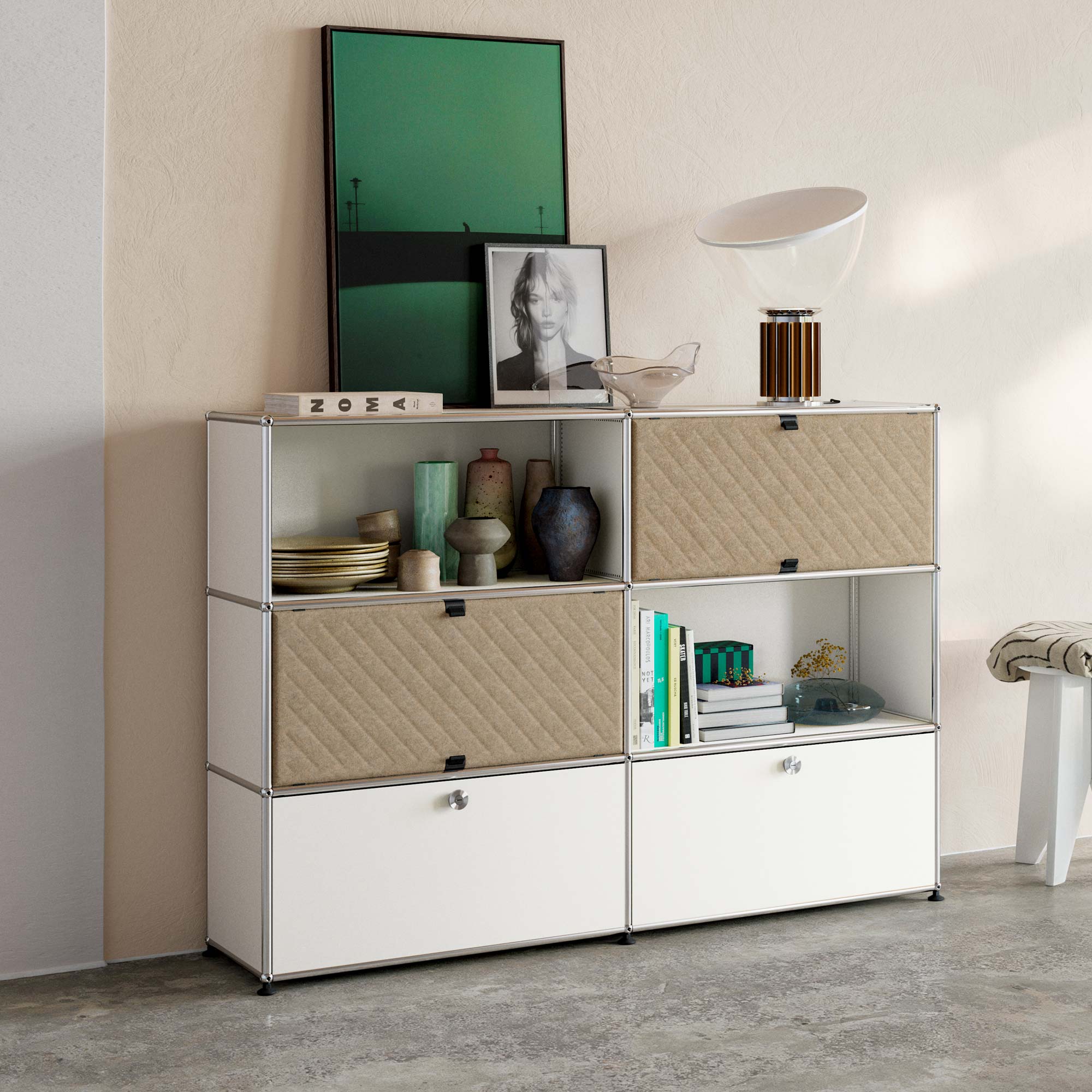 Haller Sideboard mit zwei Klapptüren und Soft Panels diagonal
