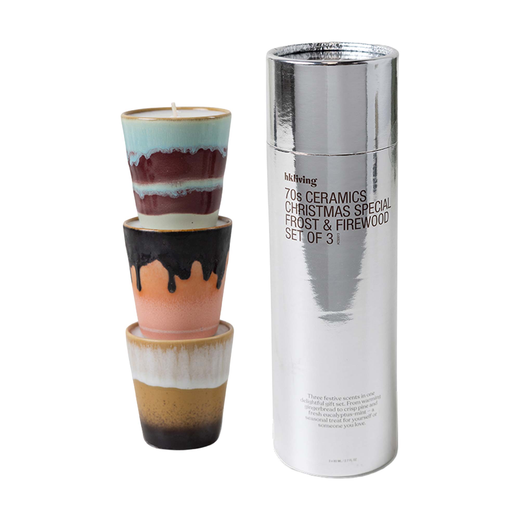 70s Ceramics: Christmas Special Mini Kerzen 3er-Set