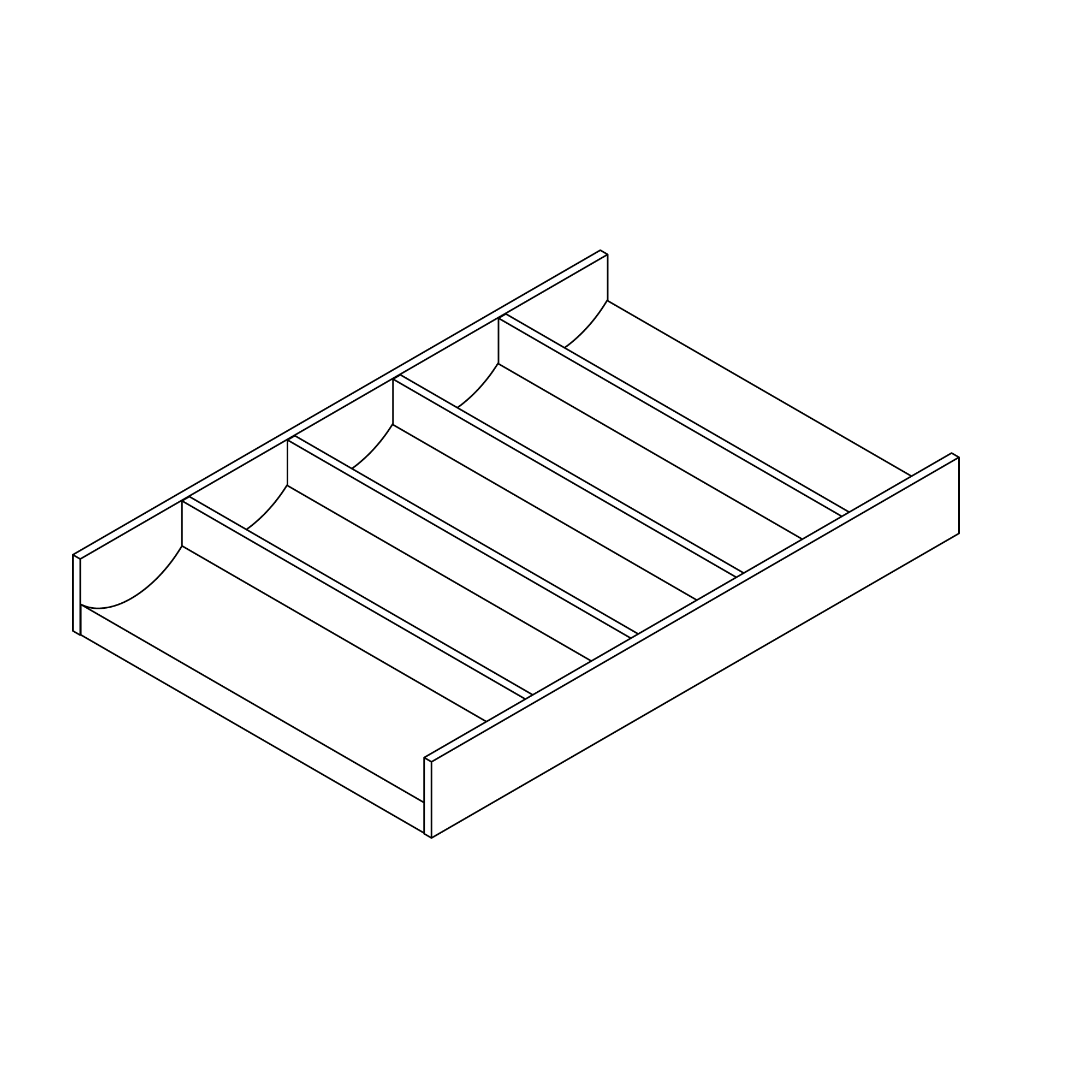 Besteckeinsatz für Systemtiefe 45 cm