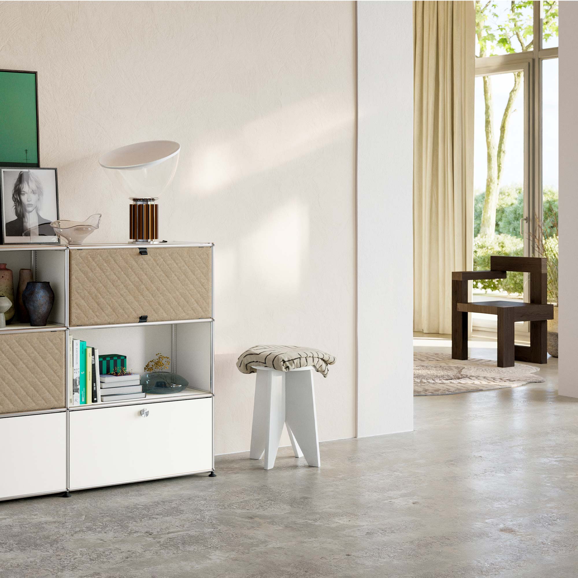Haller Sideboard mit zwei Klapptüren und Soft Panels diagonal