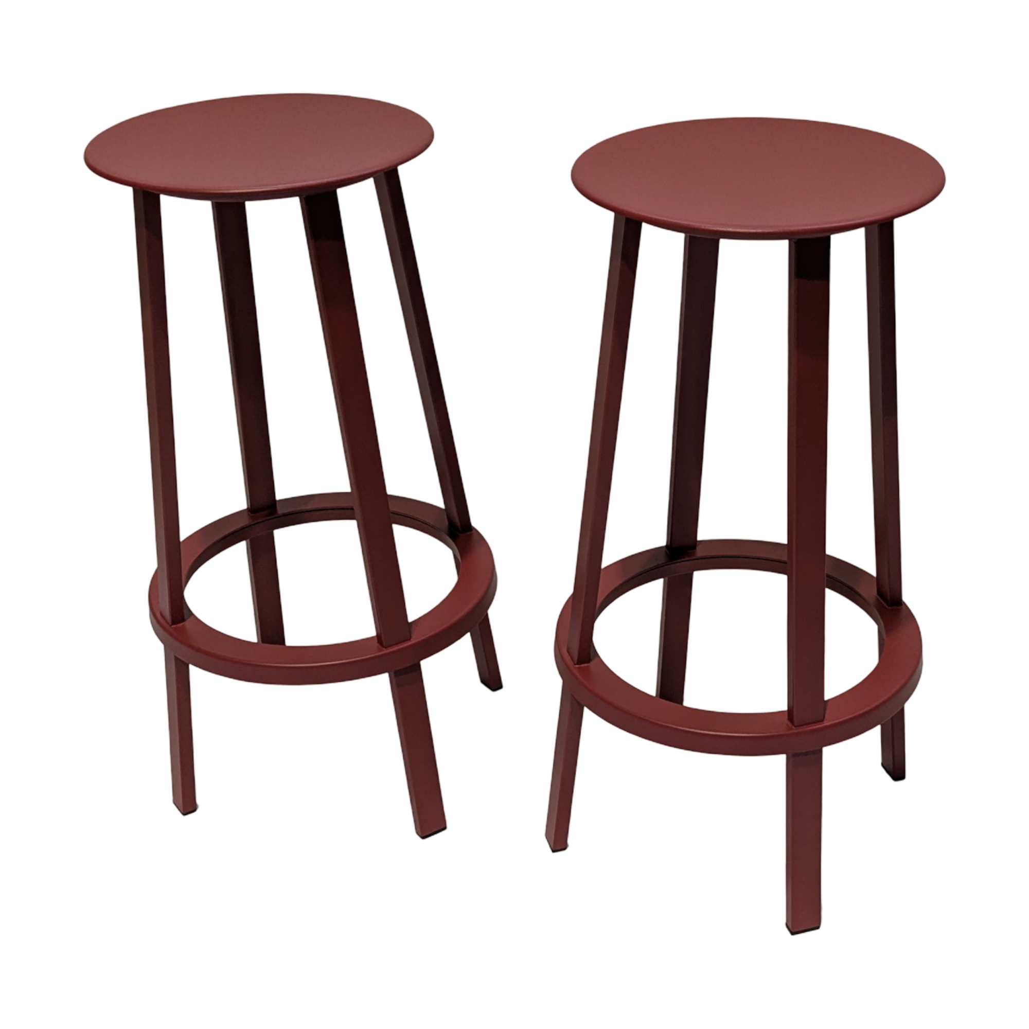 2er Set Revolver Barstool, Lava red, drehbar