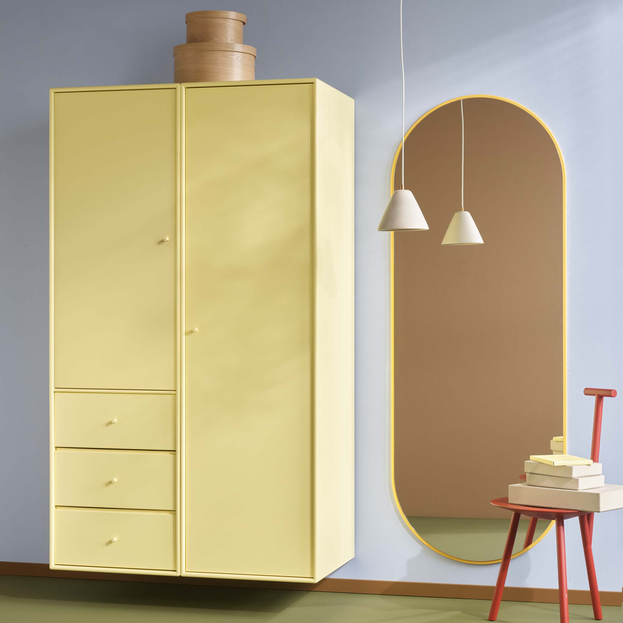 Wardrobe Colour Frame Mirror Spiegel oval