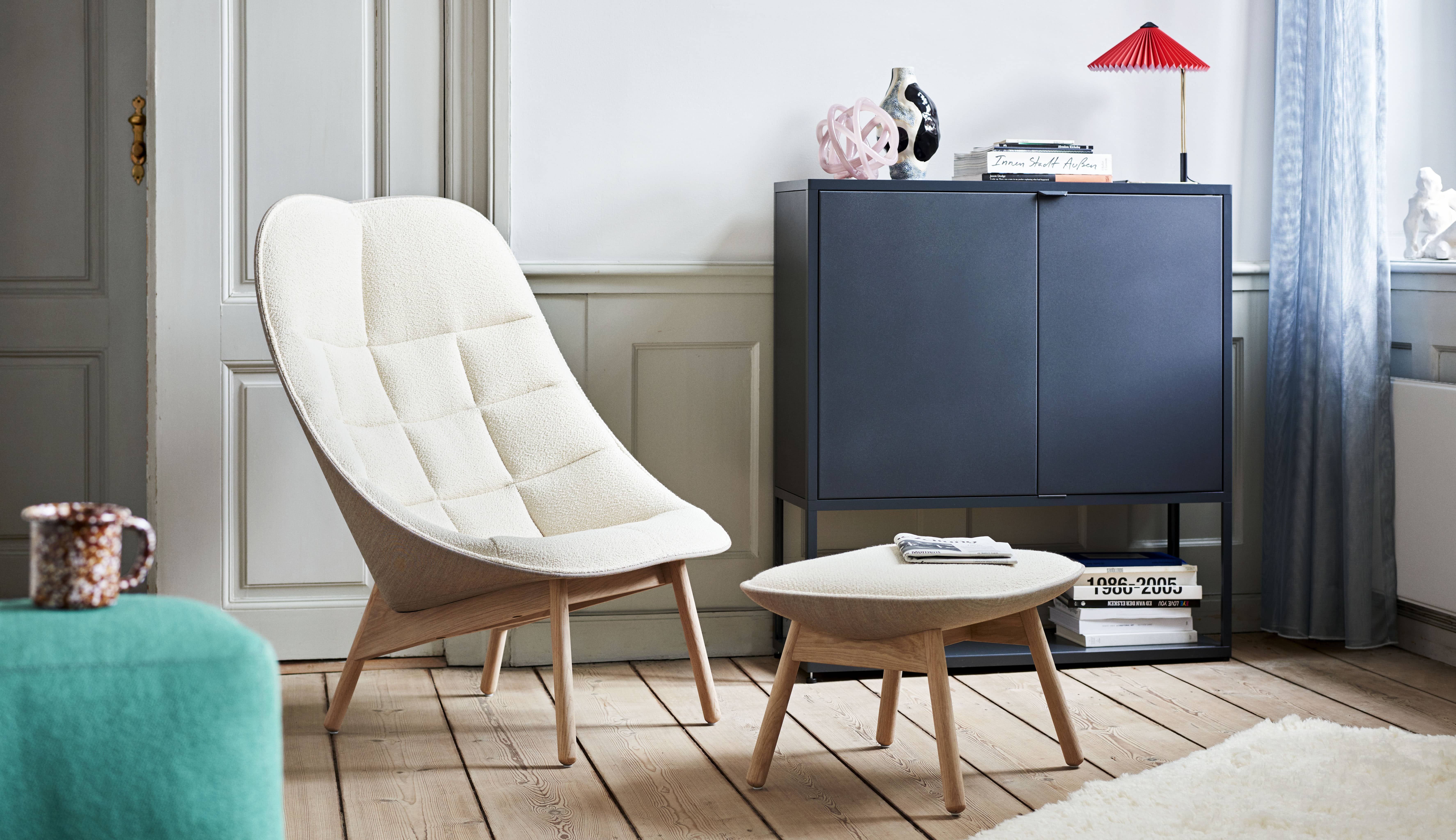 Uchiwa Quilt Sessel mit Ottoman