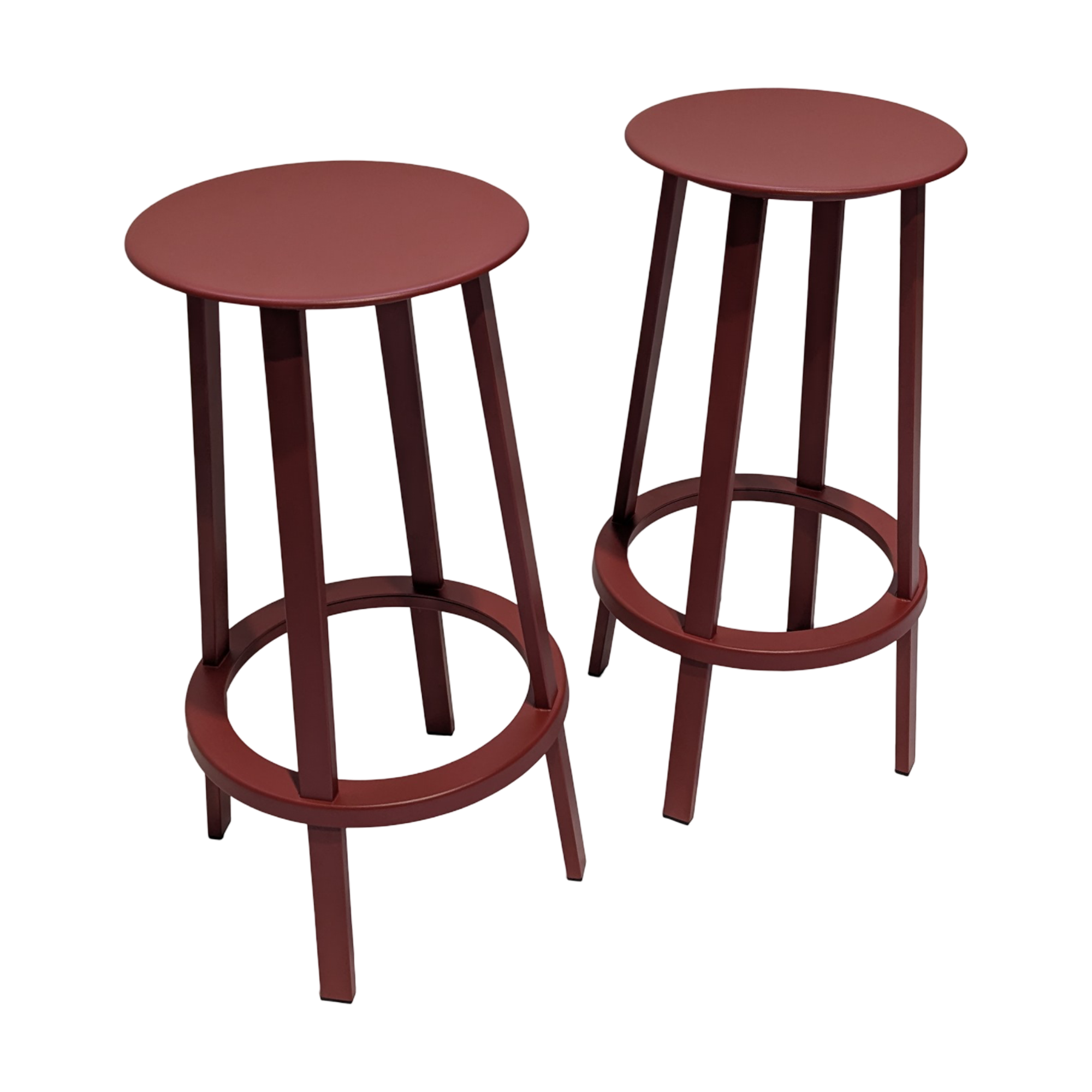 2er Set Revolver Barstool, Lava red, drehbar