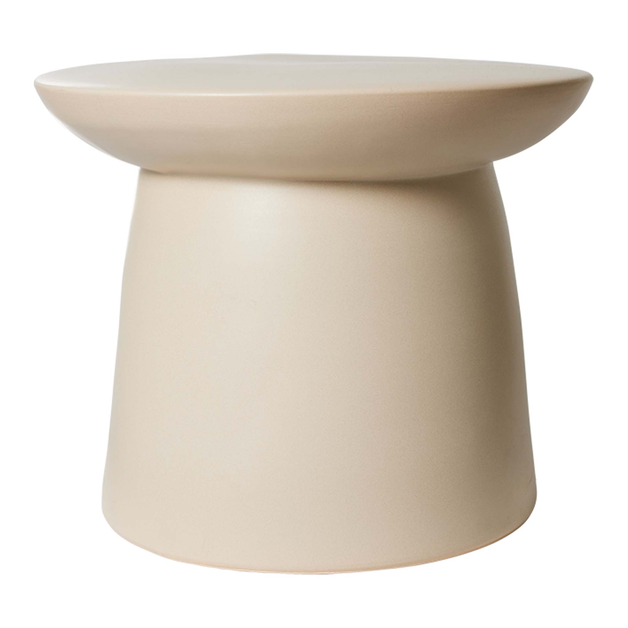 Earthenware Side Table Cream L Beistelltisch