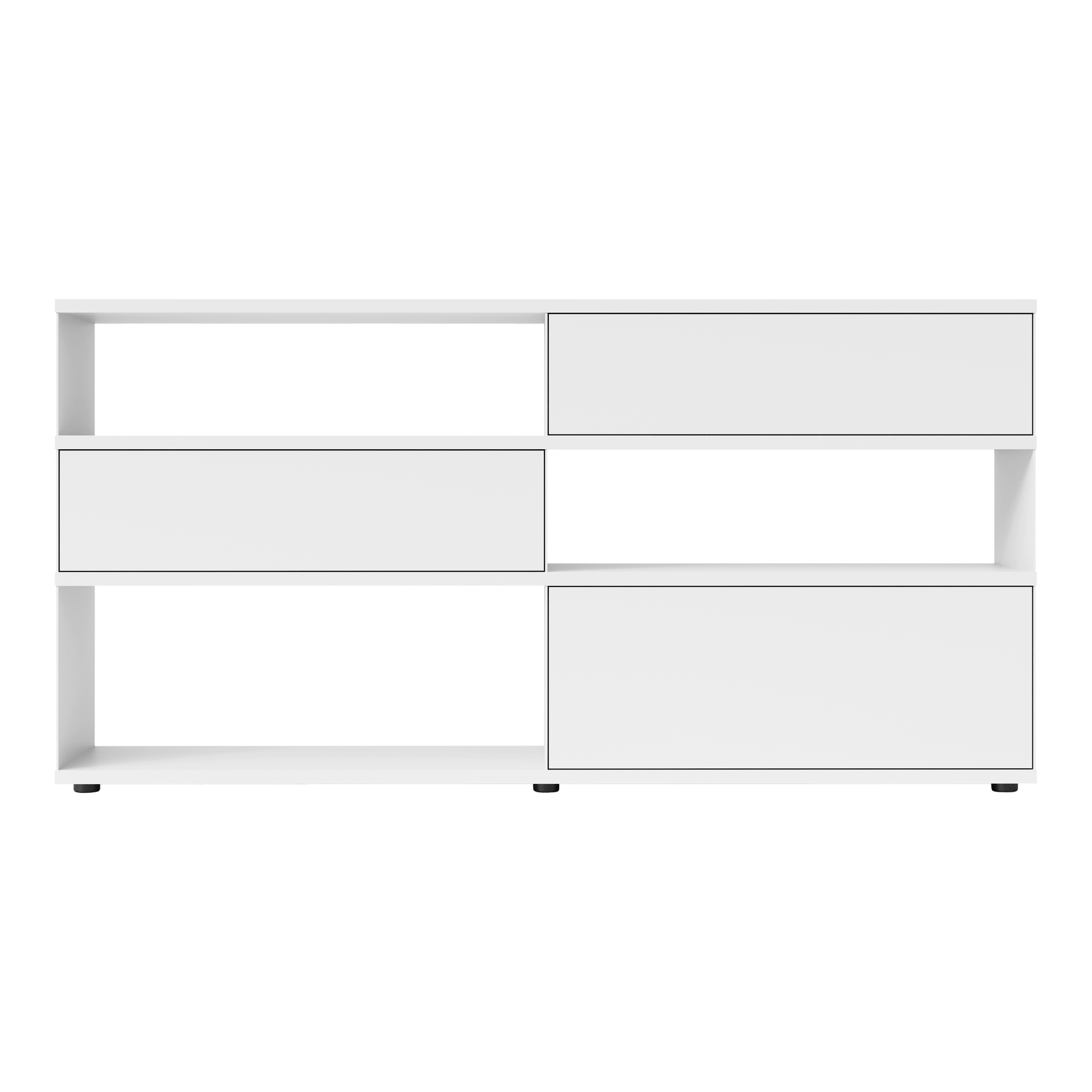 Flow Q Sideboard lang mit 2 Schubkästen und 1 Klapptür