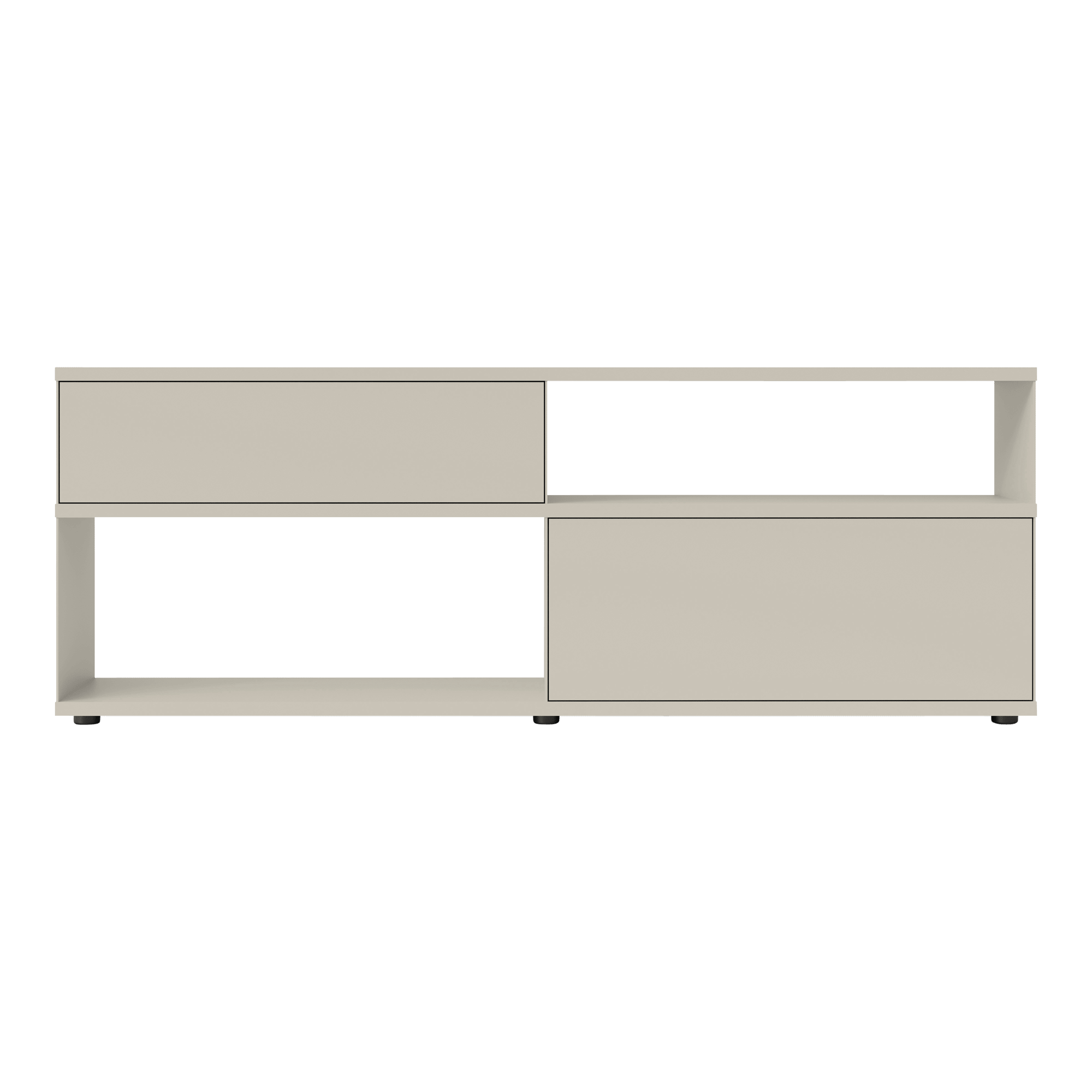 Flow Q Sideboard lang mit 1 Schubkasten und 1 Klapptür