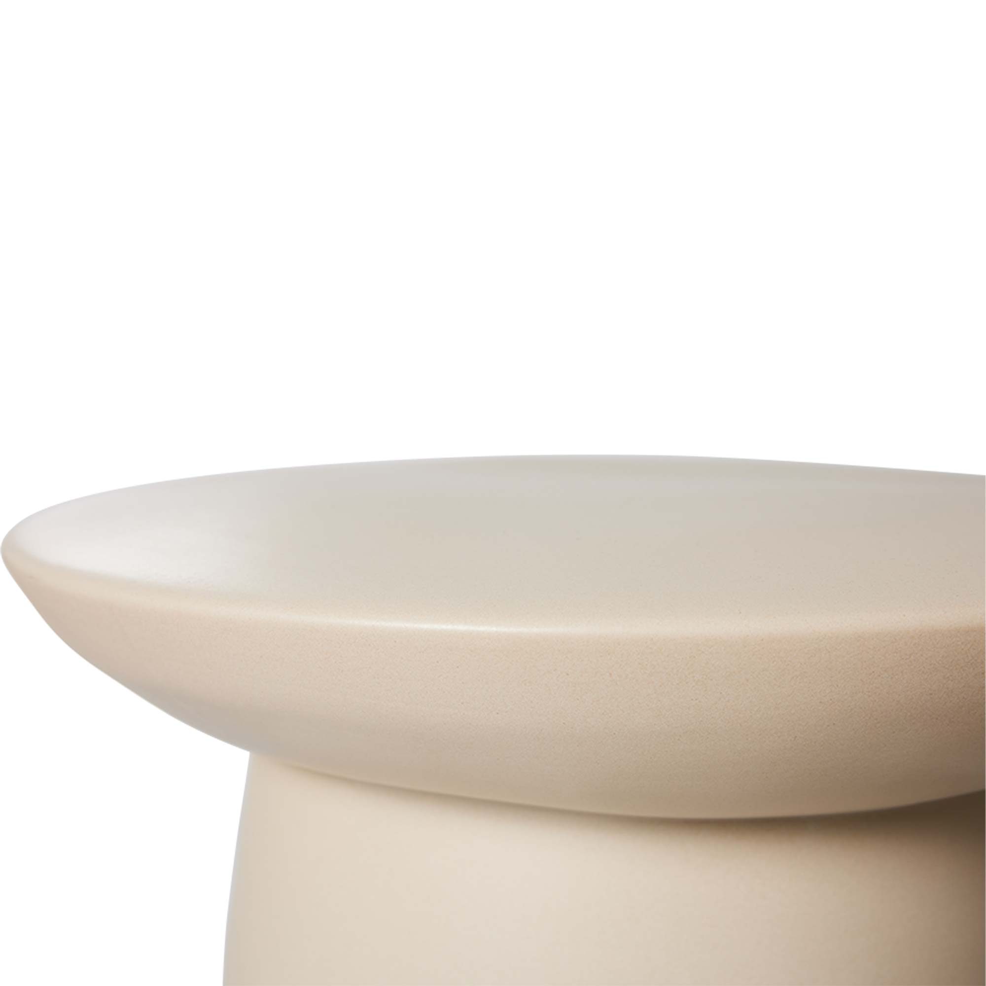 Earthenware Side Table Cream L Beistelltisch